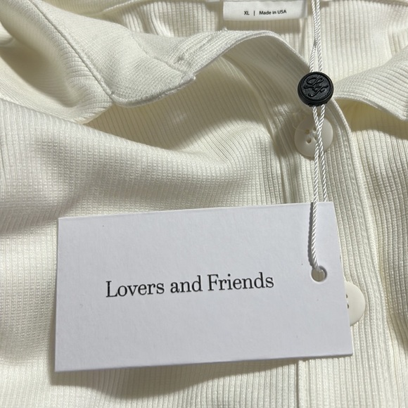 LOVERS and FRIENDS White Flora Bodysuit Long Sleeve Ribbed Button Front Sz XL - Picture 13 of 16